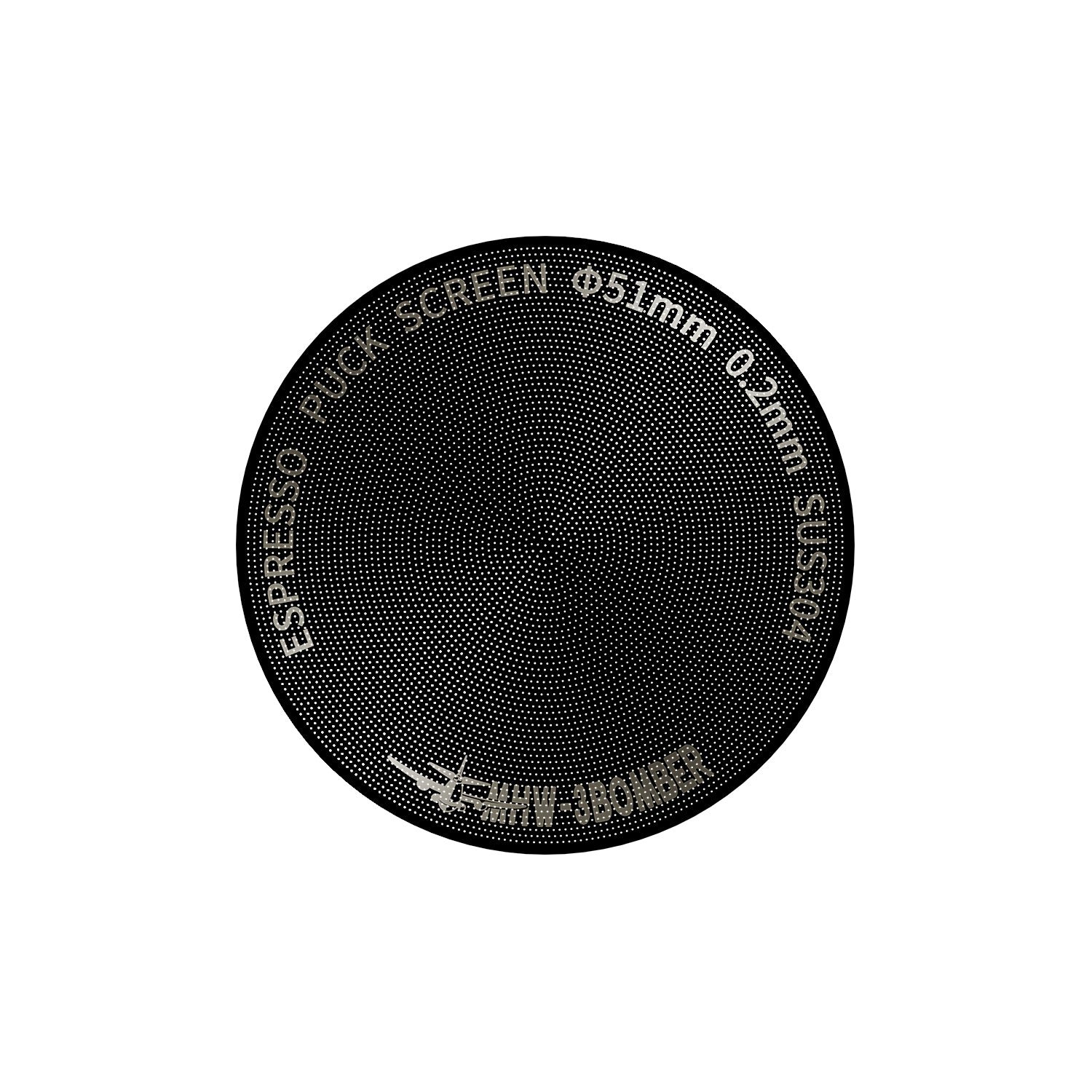 MHW-3BOMBER Espresso Puck Screen-Titanium Black -(0.2mm)